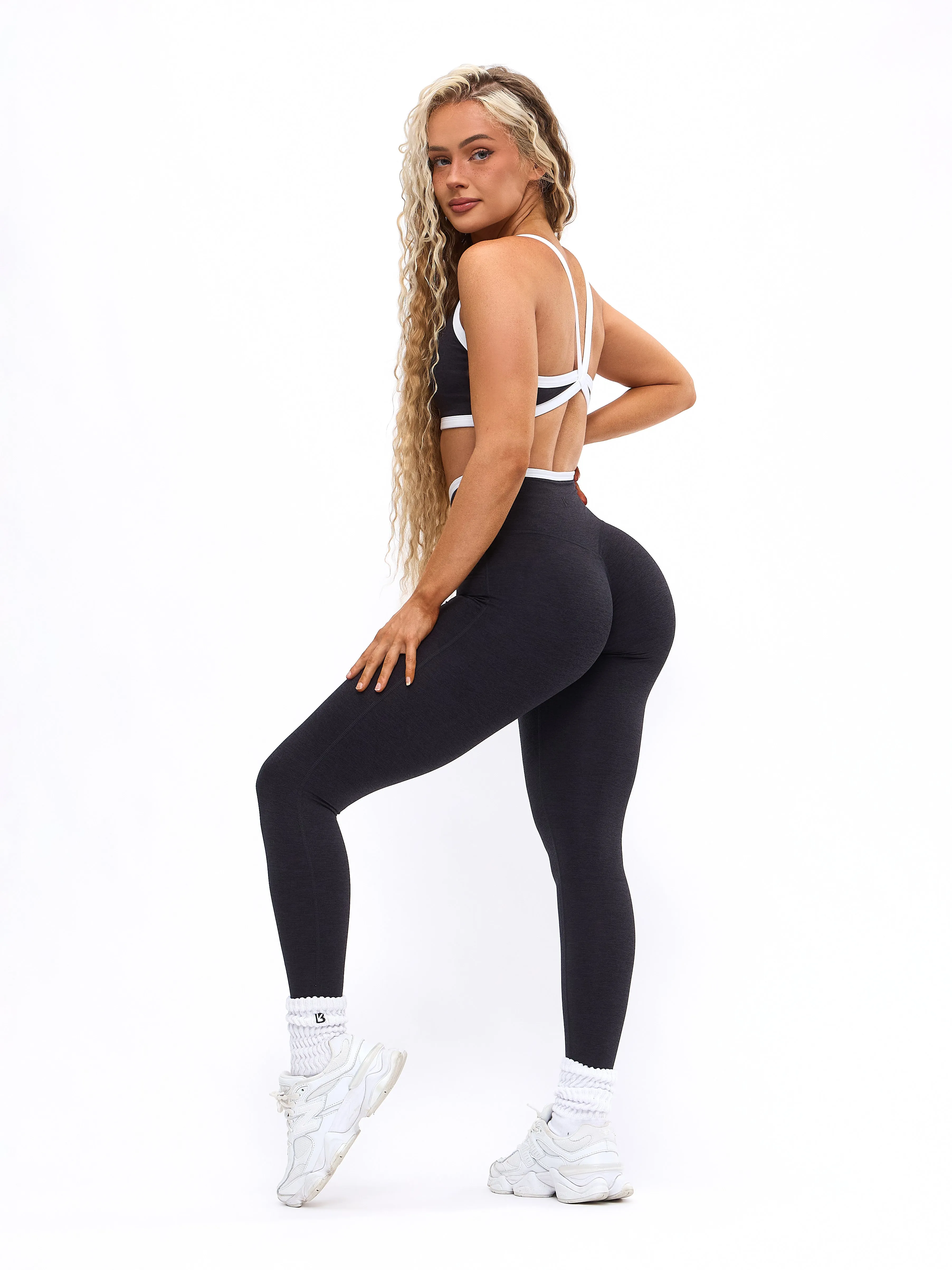Dream Heather Contrast Legging - Black and White